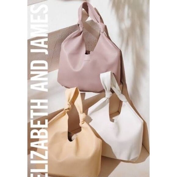 Elizabeth & James Vegan Leather Hobo Bag Cream One Size Neutral Minimalist Boho - Picture 1 of 12